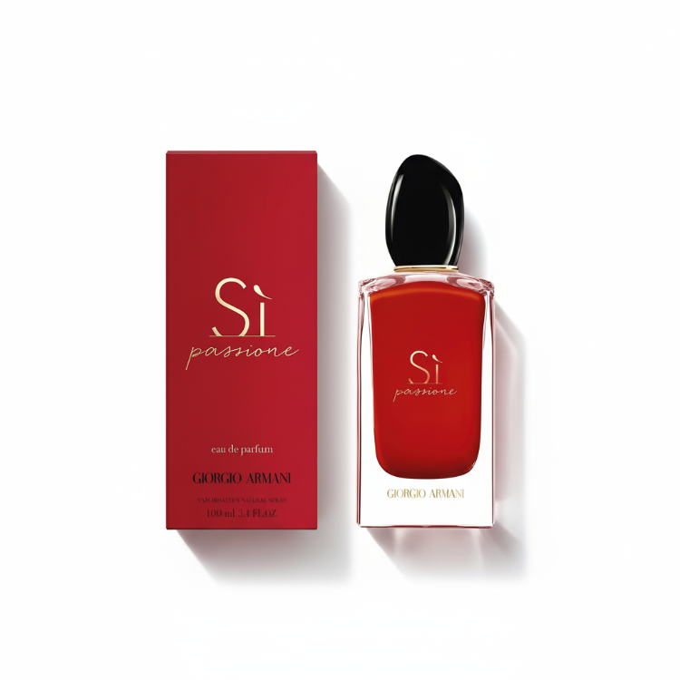 Giorgio Armani Sì Passione 100ml perfume with red luxury box packaging