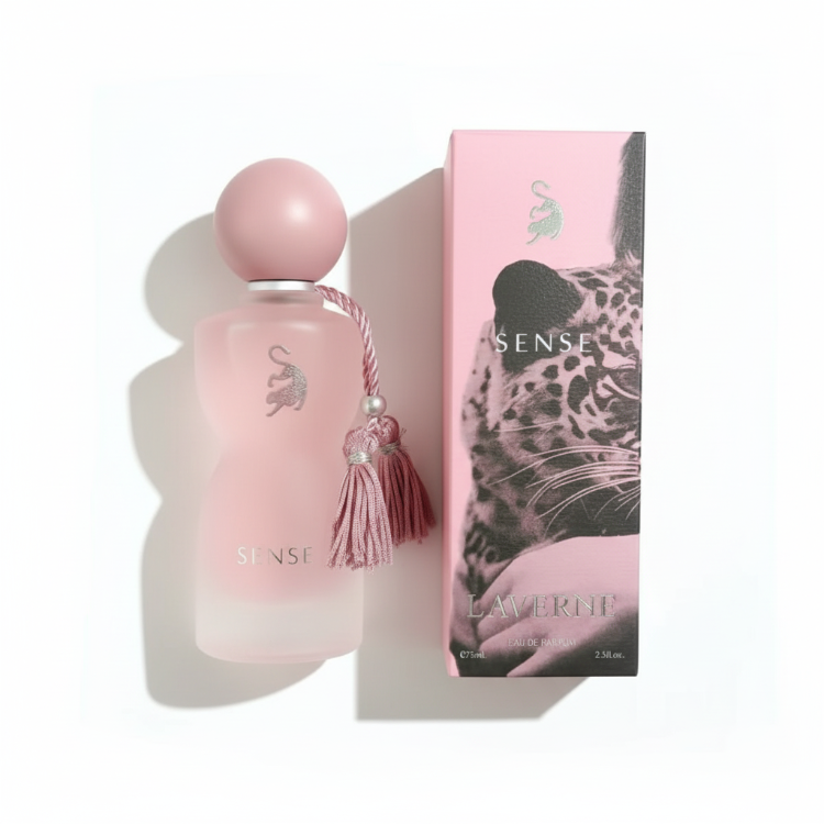 Sense Laverne Eau de Parfum with premium leopard print packaging box - 75ml luxury fragrance