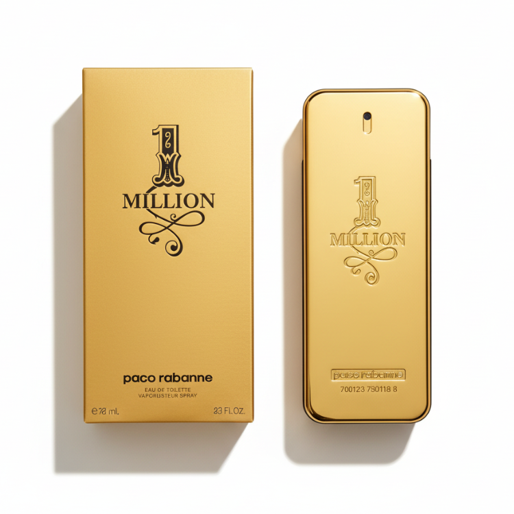 1 Million Paco Rabanne with luxury packaging - overhead view