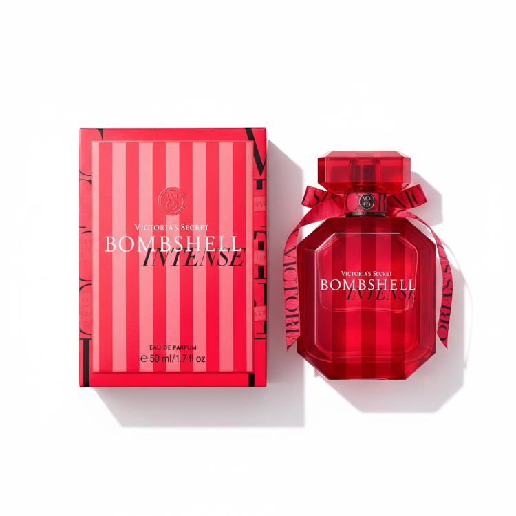Victoria's Secret Bombshell Intense with red striped box - designer women's perfume 100ml