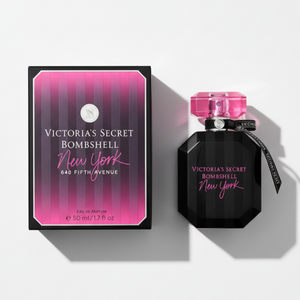 Victoria's Secret Bombshell New York with pink-to-black gradient box - designer women's perfume 100ml