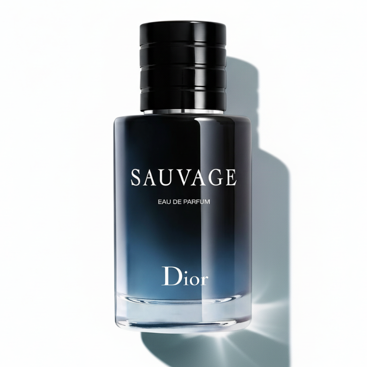 Dior Sauvage Eau de Parfum 100ml bottle - luxury men's fragrance with blue gradient design
