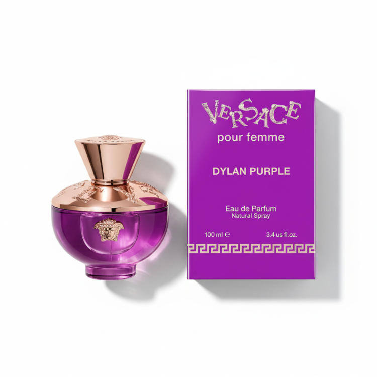 Versace Dylan Purple Pour Femme 100ml perfume bottle with luxury purple rectangular box - Women's Eau de Parfum