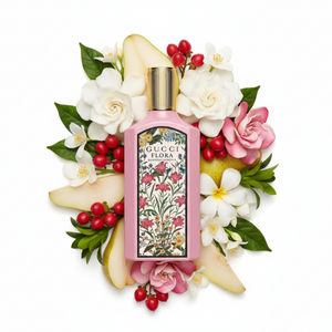 Gucci Flora Gardenia Laying on Notes