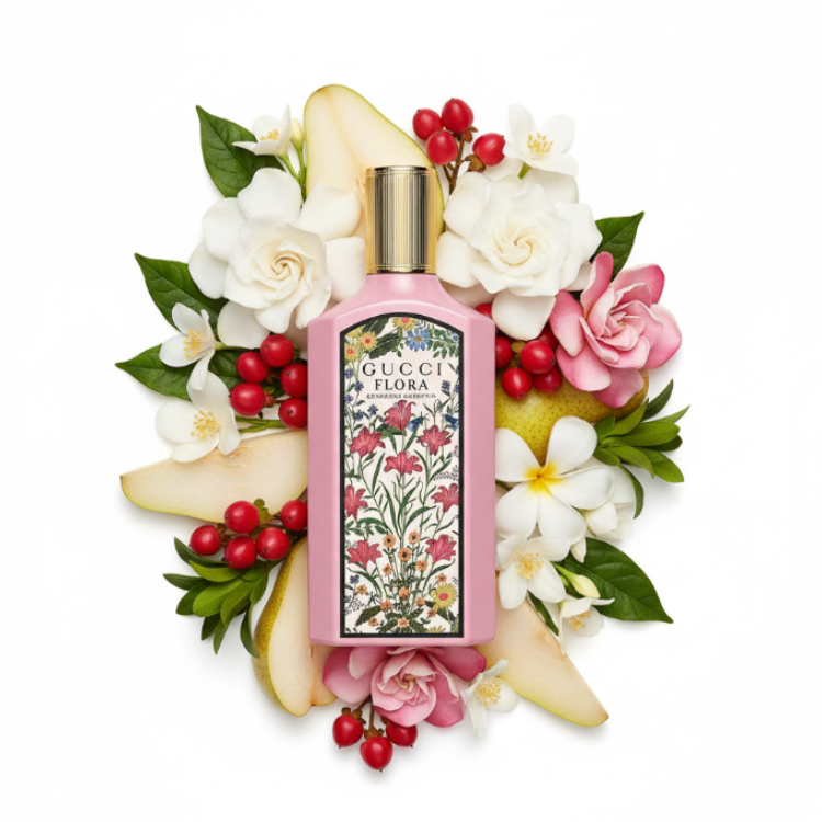 Gucci Flora Gardenia Laying on Notes