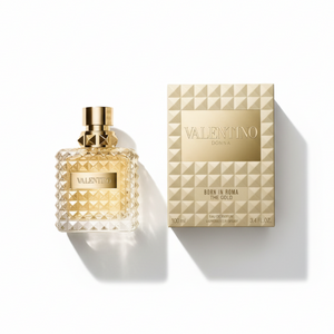 Valentino Born In Roma The Gold with gold geometric box - designer women's perfume 100ml