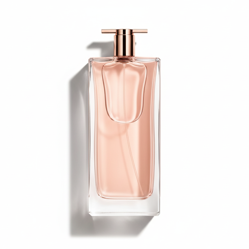 Lancôme Idôle Le Grand Parfum 75ml with pale pink packaging box - elegant rectangular bottle with rose gold cap