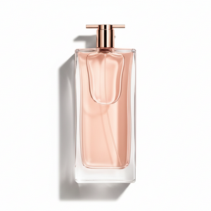 Lancôme Idôle Le Grand Parfum 75ml with pale pink packaging box - elegant rectangular bottle with rose gold cap