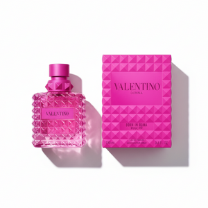 Valentino Donna Born In Roma Pink PP with iconic studded packaging box in hot pink - designer women's perfume 100ml, luxury gift set